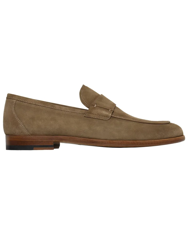 Magnanni Handgefertigte Loafer aus weichem Wildleder in Beige