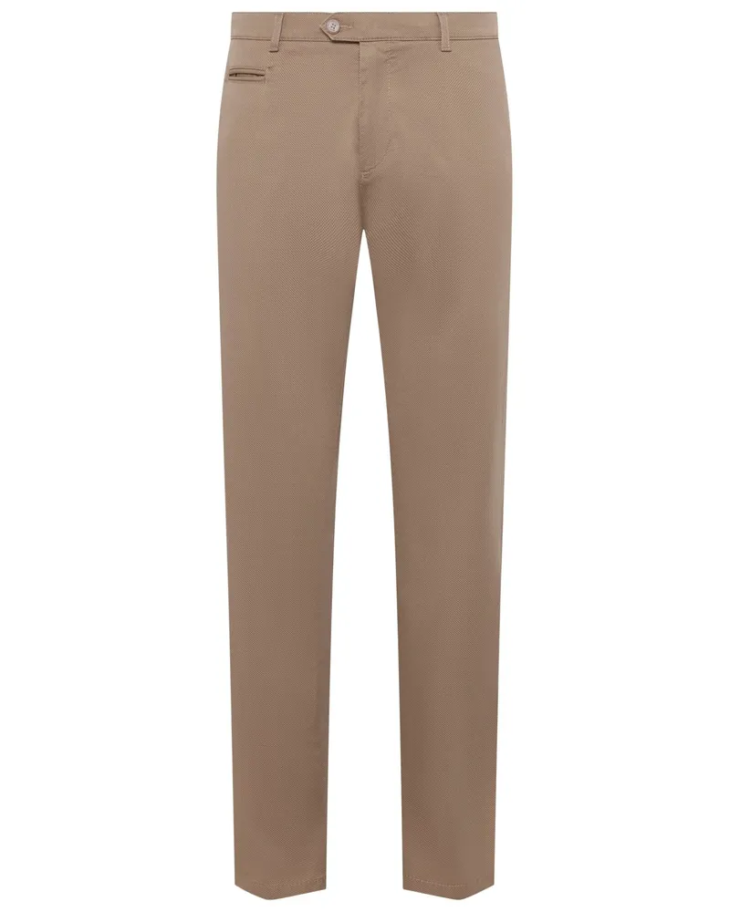 Brax Stretch-Chino Everest mit dezenter Struktur, Regular in Beige