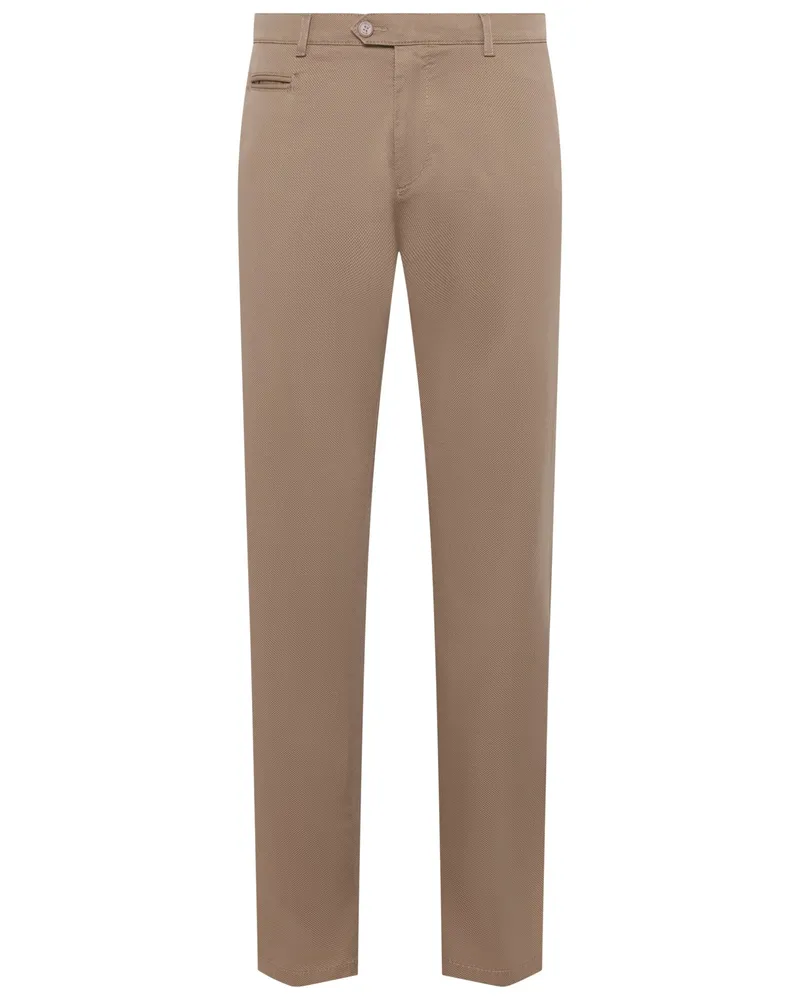 Brax Stretch-Chino Everest mit dezenter Struktur, Regular in Beige