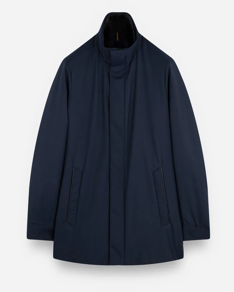 Paul & Shark Übergangsjacke mit PrimaLoft®-Wattierung und Fake-Fur-Kragen in Marine