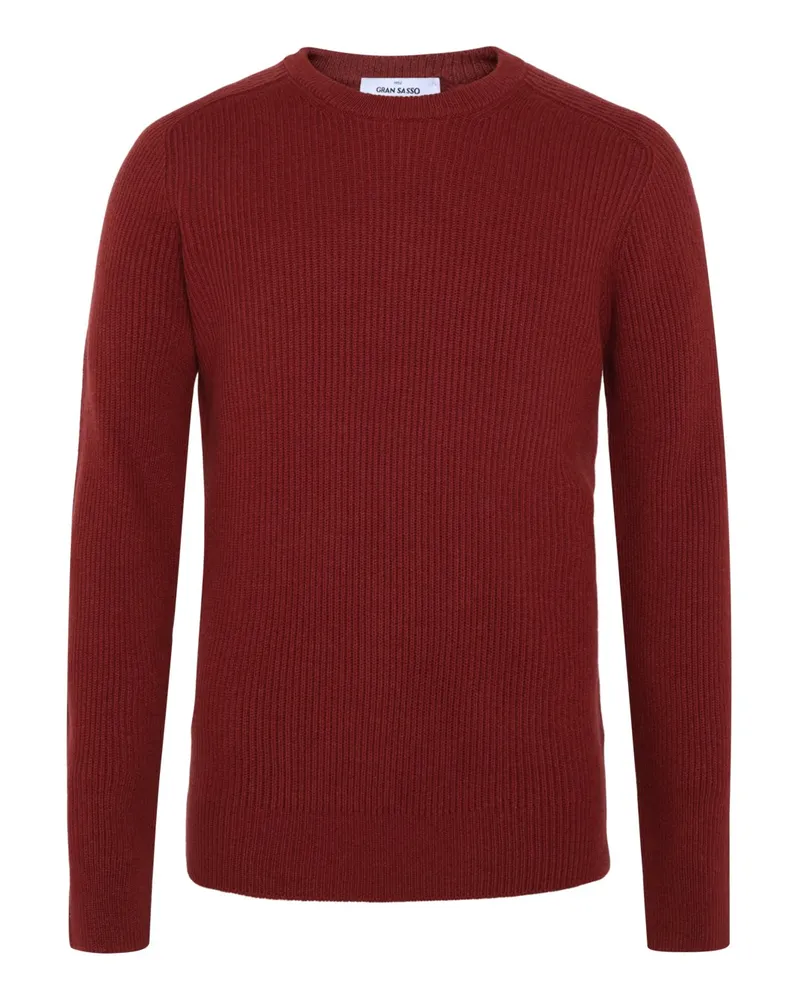 Gran Sasso Softer Pullover aus einem Schurwolle-Kaschmir-Mix mit O-Neck in Rot