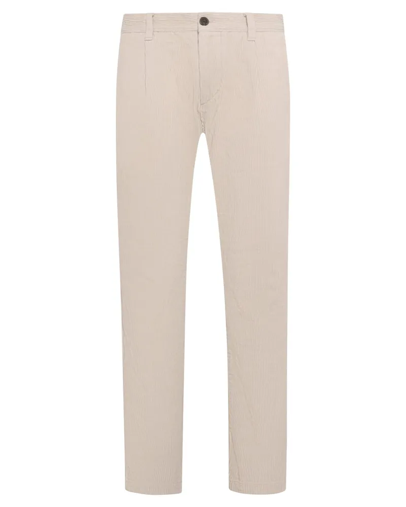 Marc O'Polo Softe Hose aus einem Baumwollcord mit Bundfalte in Offwhite