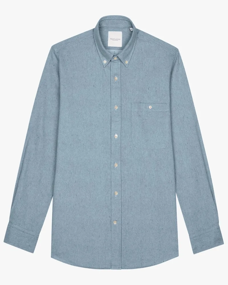 Profuomo Jeanshemd aus Baumwolle mit feiner Struktur, Relaxed Fit in Denim