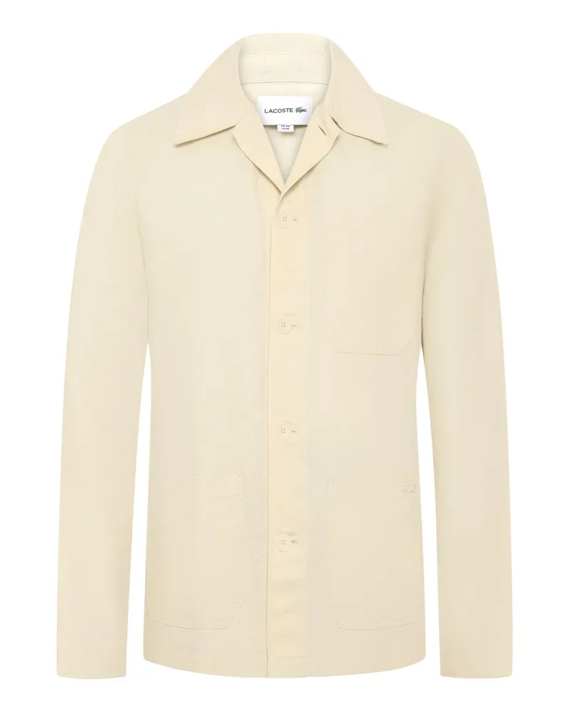 Lacoste Unifarbenes Overshirt aus einer Leinenmischung in Beige