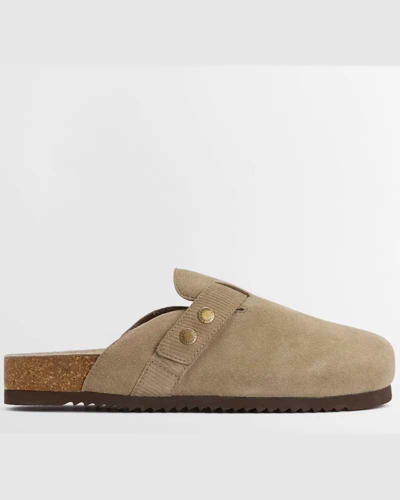 Barbour Wildlederpantoletten Bowman in Beige