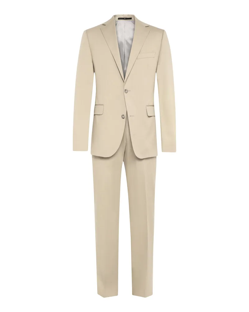 Dressler Einreihiger Anzug aus einem Baumwoll-Stretchgewebe in Offwhite