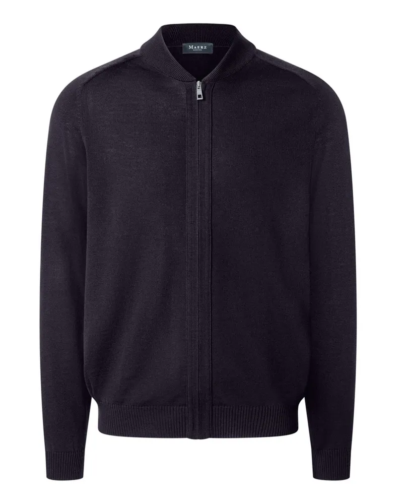Maerz Strick-Blouson mit Collegekragen aus Superwash-Merinowolle, Regular in Marine