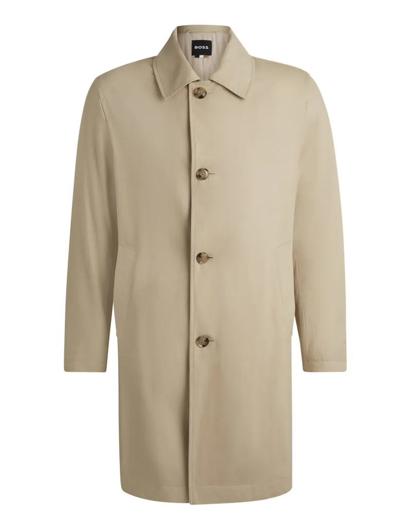 HUGO BOSS Leichter Mantel aus einem Baumwollgemisch, Relaxed Fit in Beige