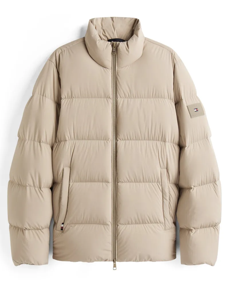 Tommy Hilfiger Wasserabweisende und leichte Pufferjacke mit Daunenfüllung in Beige