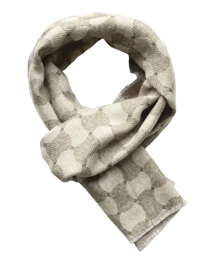 Gierre Milano Softer gemusterter Schal aus Merinowolle in Beige