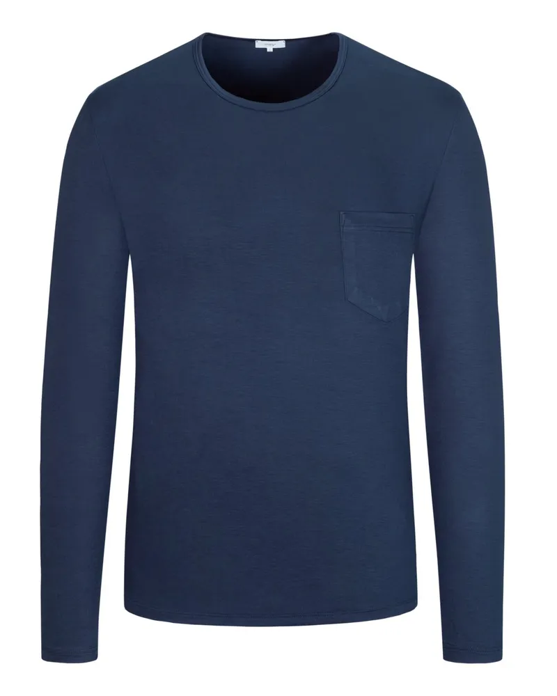 Mey Longsleeve-Schlafshirt mit Stretchanteil Marine