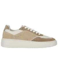 Copenhagen Teilperforierter Sneaker mit Plateausohle und Veloursleder-Overlays Cognac