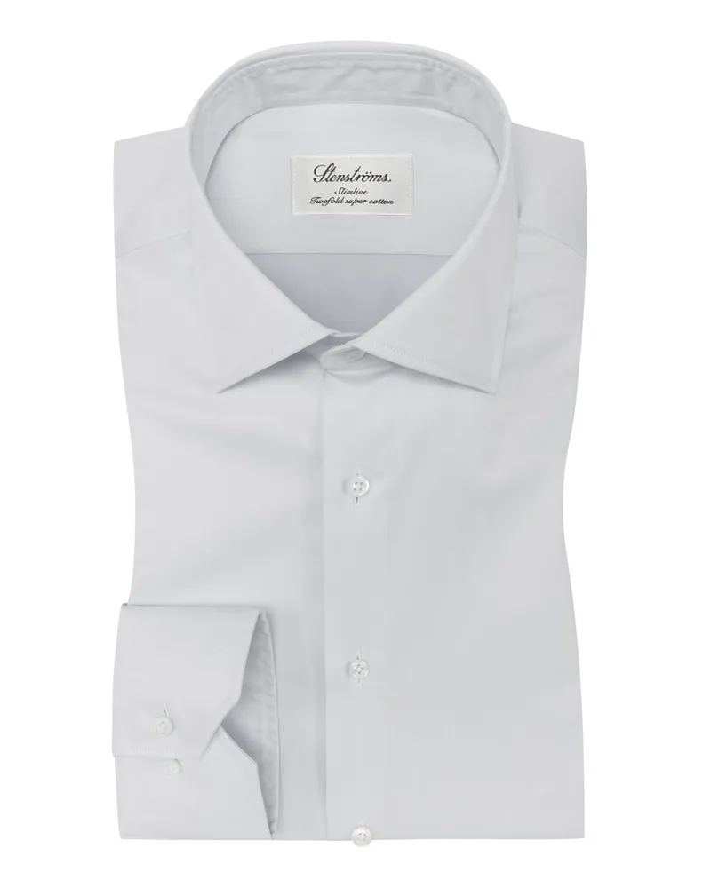 Stenströms Hemd in Twofold Super Cotton-Qualität, Slimline in Hellgrau