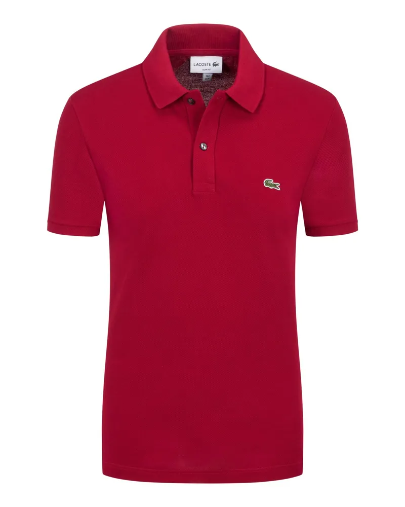 Lacoste Piqué-Poloshirt Slim Fit PH4012, mit kleiner Krokodil-Stickerei in Bordeaux