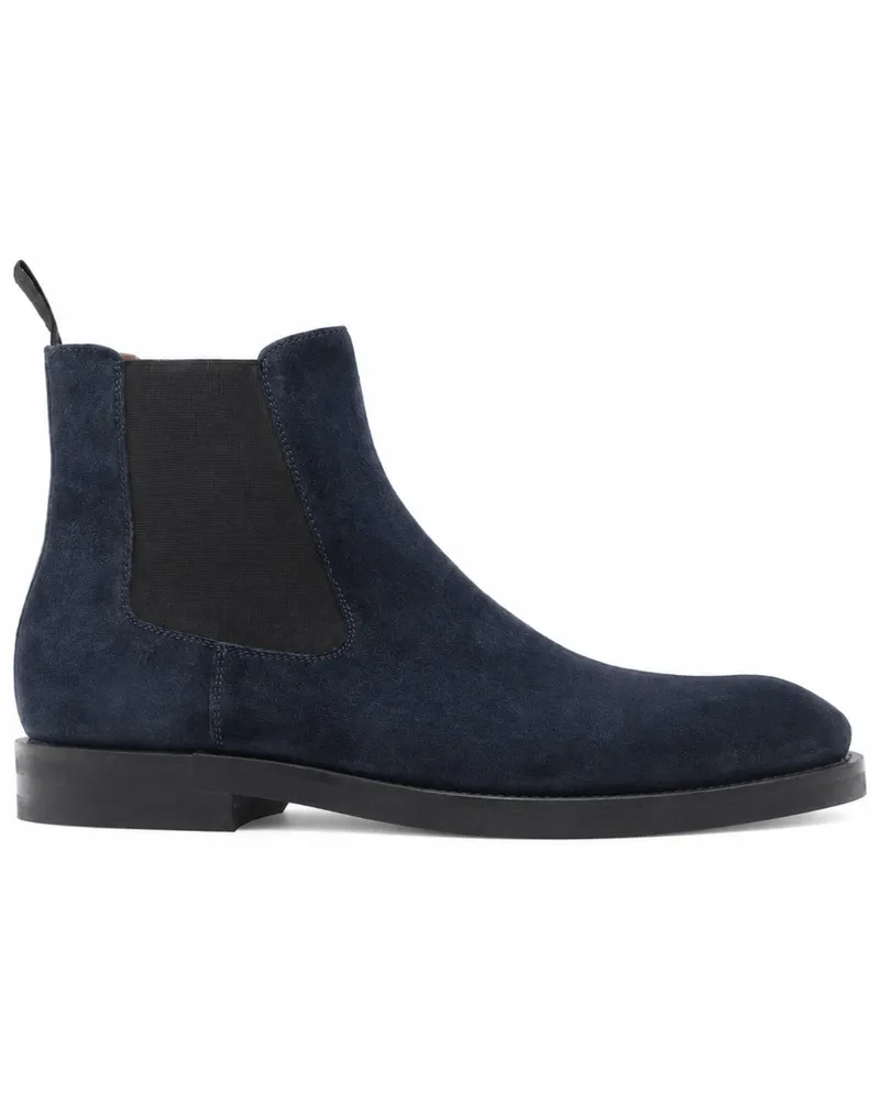 Magnanni Handgefertigte Chelsea Boots aus weichem Wildleder mit Blockabsatz in Marine
