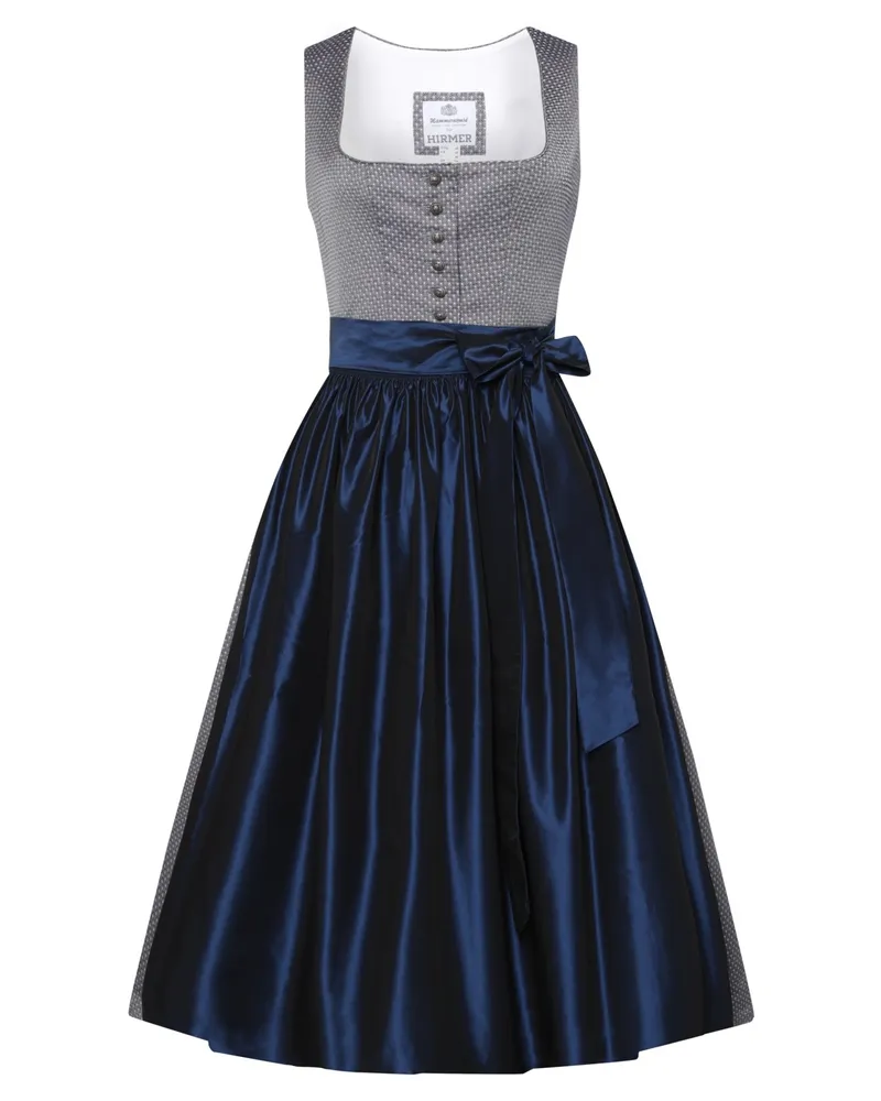 Hammerschmid Dirndl Pillerseee mit Karree-Ausschnitt und Jaquard-Muster in Silber