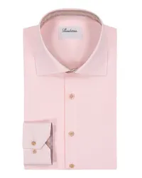 Stenströms Unifarbenes Hemd mit gestreiftem Ausputz, Slimline Pink