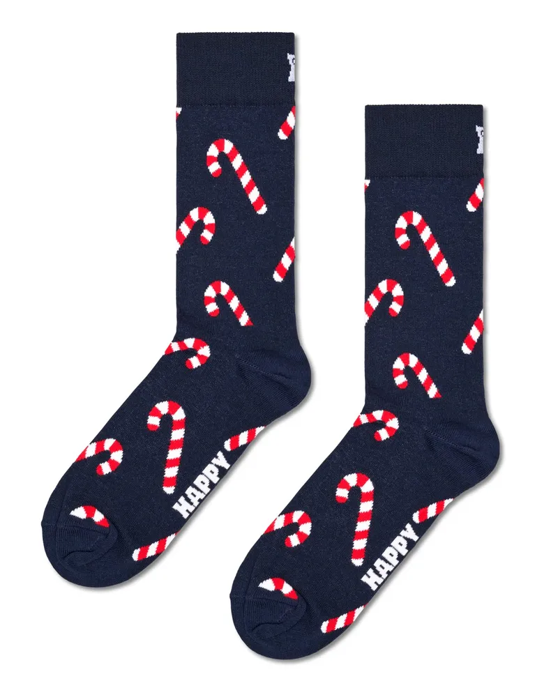 Happy Socks Socken mit Zuckerstangen-Motiven in Marine
