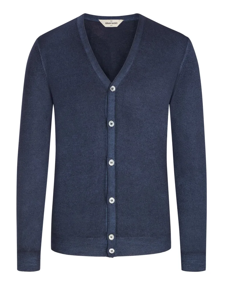 Gran Sasso Strickjacke aus Schurwolle in Marine