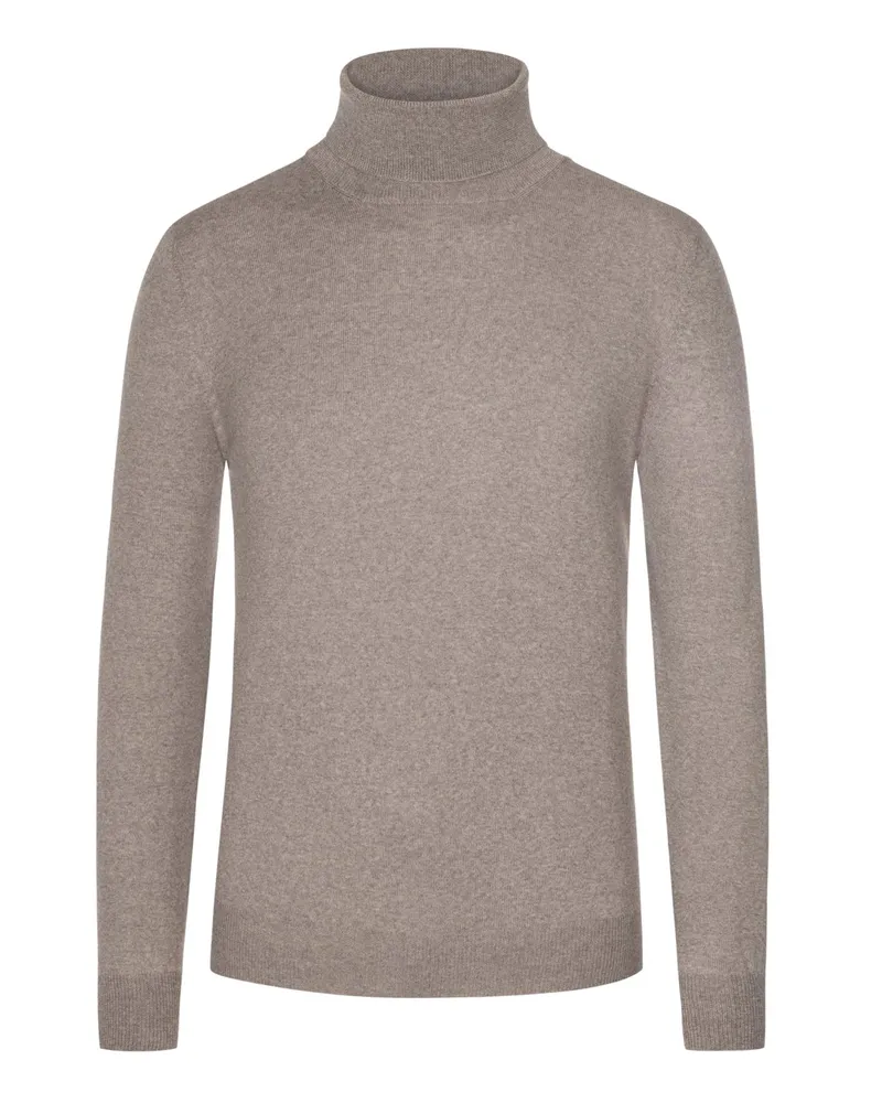 Gran Sasso Rollkragenpullover aus extrafeiner Merinowolle in Beige