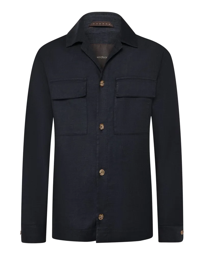windsor. Sommerliches Overshirt Lavoro aus einem Leinenmischgewebe in Blau