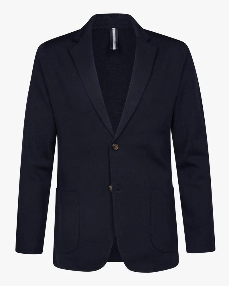 Profuomo Leichter Strick-Blazer aus Merinowolle in Marine