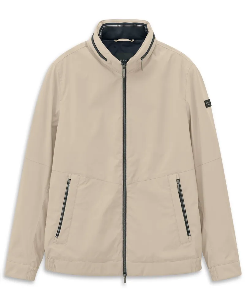 Bugatti Wasserabweisender Blouson mit verstaubarer Kapuze, Regular Fit in Beige