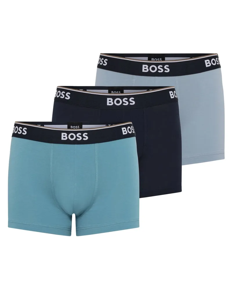 HUGO BOSS 3er Pack Boxer-Trunks mit elastischem Label-Bund in Blau