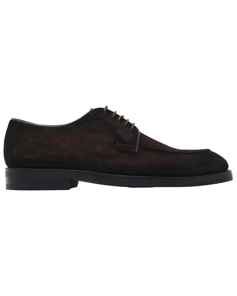 Magnanni Handgefertigte Derby-Schnürschuhe aus weichem Wildleder in Dunkelbraun