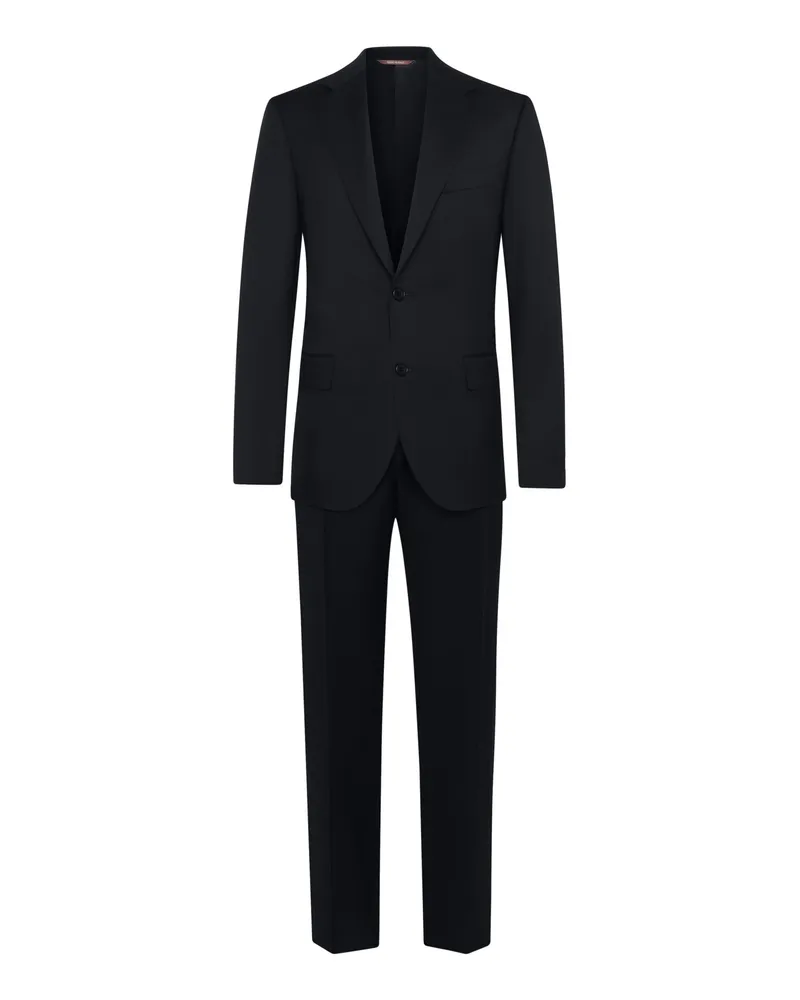 Canali Anzug aus Schurwolle mit Reverskragen und feinem Muster in Marine