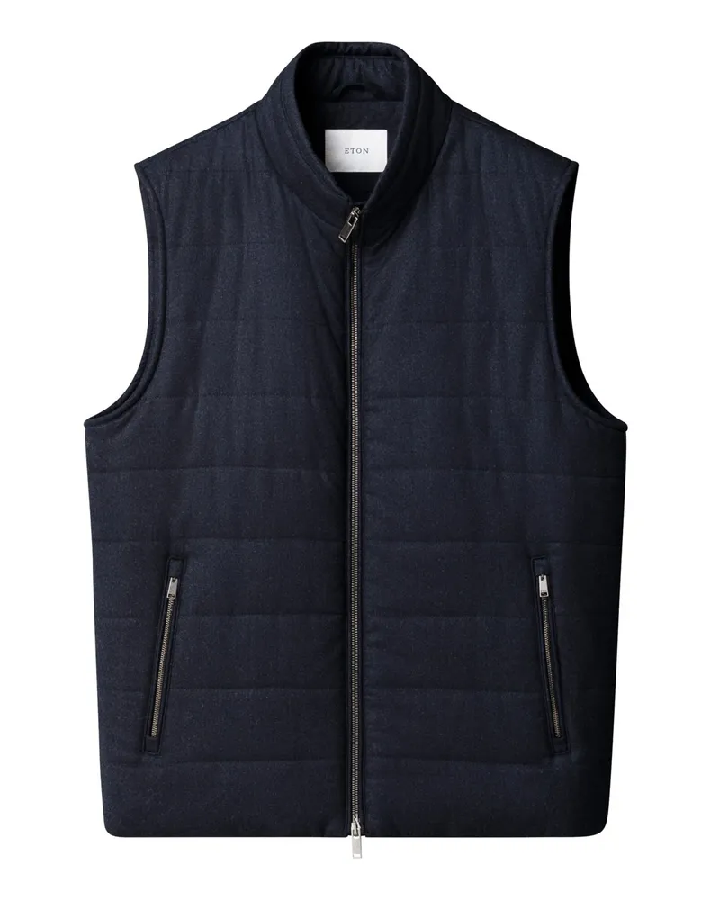 Eton Steppweste in softer Flanell-Qualität in Marine