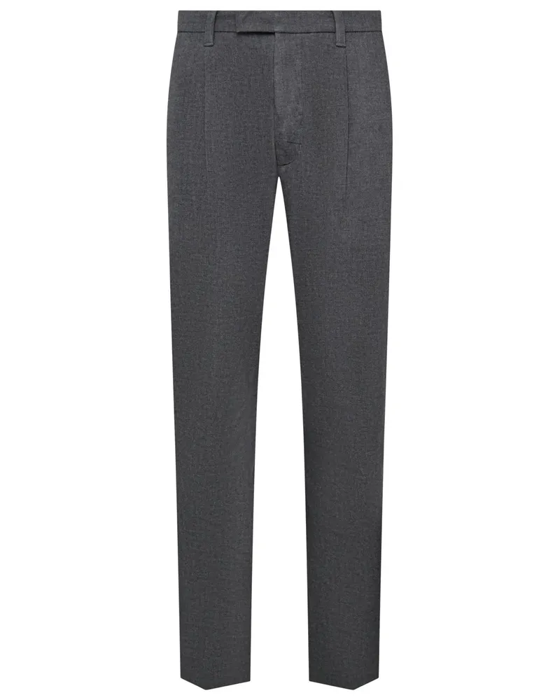 Marc O'Polo Bundfaltenhsoe Belsbo in Woll-Haptik, Relaxed Fit in Grau