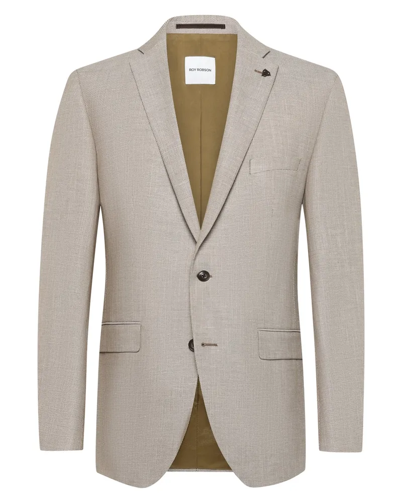 Roy Robson Einreihiges Sakko mit Leinen und fallendem Reverskragen in Beige