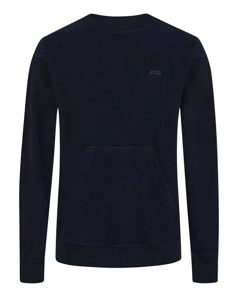 HUGO BOSS Maschinenwaschbarer Pullover mit O-Neck in Marine
