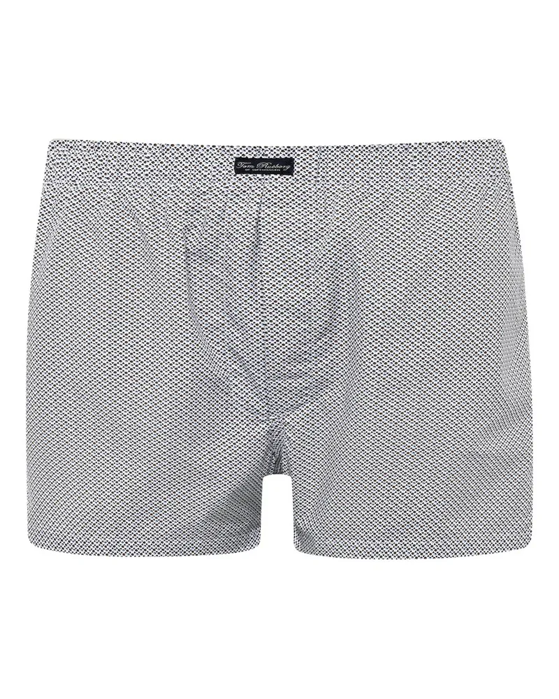 Tom Rusborg Gemusterte Boxershorts aus Baumwolle mit elastischem Bund in Weiß