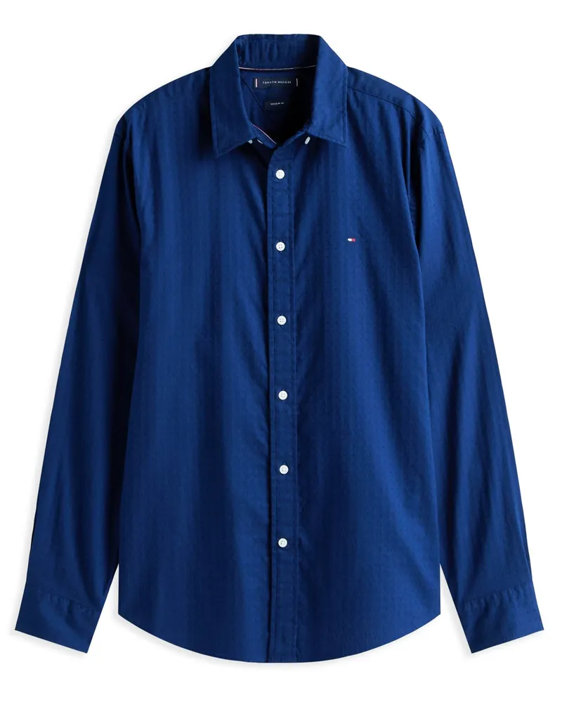 Tommy Hilfiger Hemd aus Baumwolle mit Struktur, Regular Fit in Marine