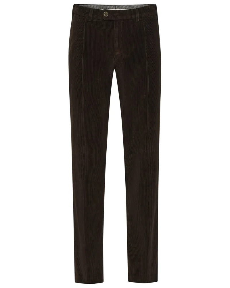 Hiltl Softe Cordhose mit hoher Leibhöhe, Regular Fit in Dunkelbraun