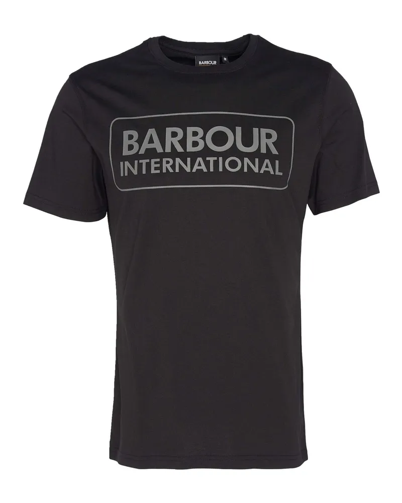 Barbour T-Shirt mit großem Logo-Schriftzug in Schwarz