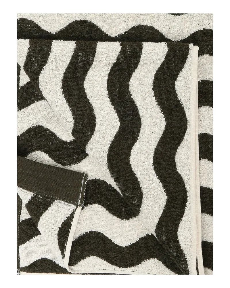 OAS Gemustertes Badetuch aus Baumwolle in Frottee-Qualität in Oliv