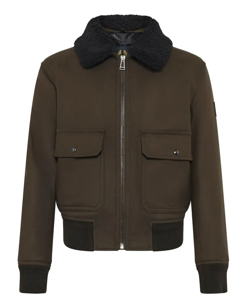 Belstaff Blouson Welder aus einem Woll-Mix mit abnehmbarem Kragen in Braun