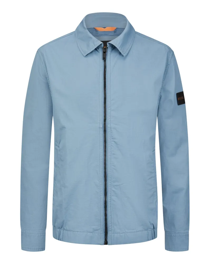 HUGO BOSS Leichte Jacke mit Logo-Details in Blau