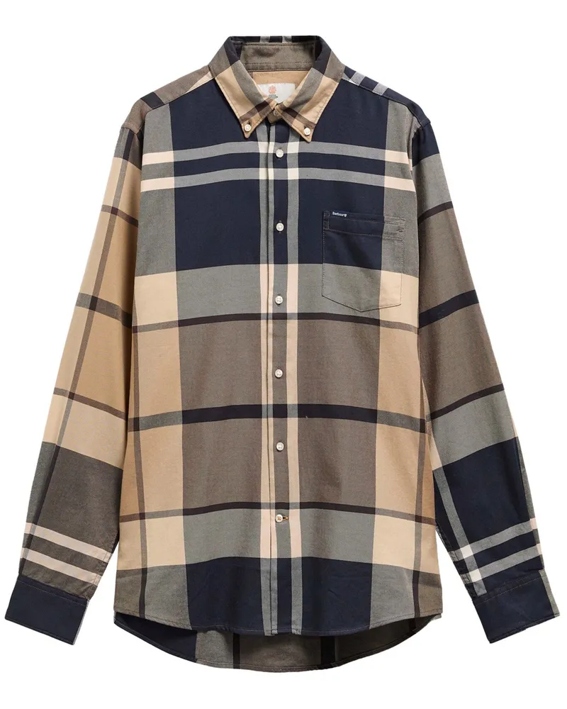 Barbour Hemd Dunoon mit Check-Muster und Button Down-Kragen, Tailored Fit in Beige