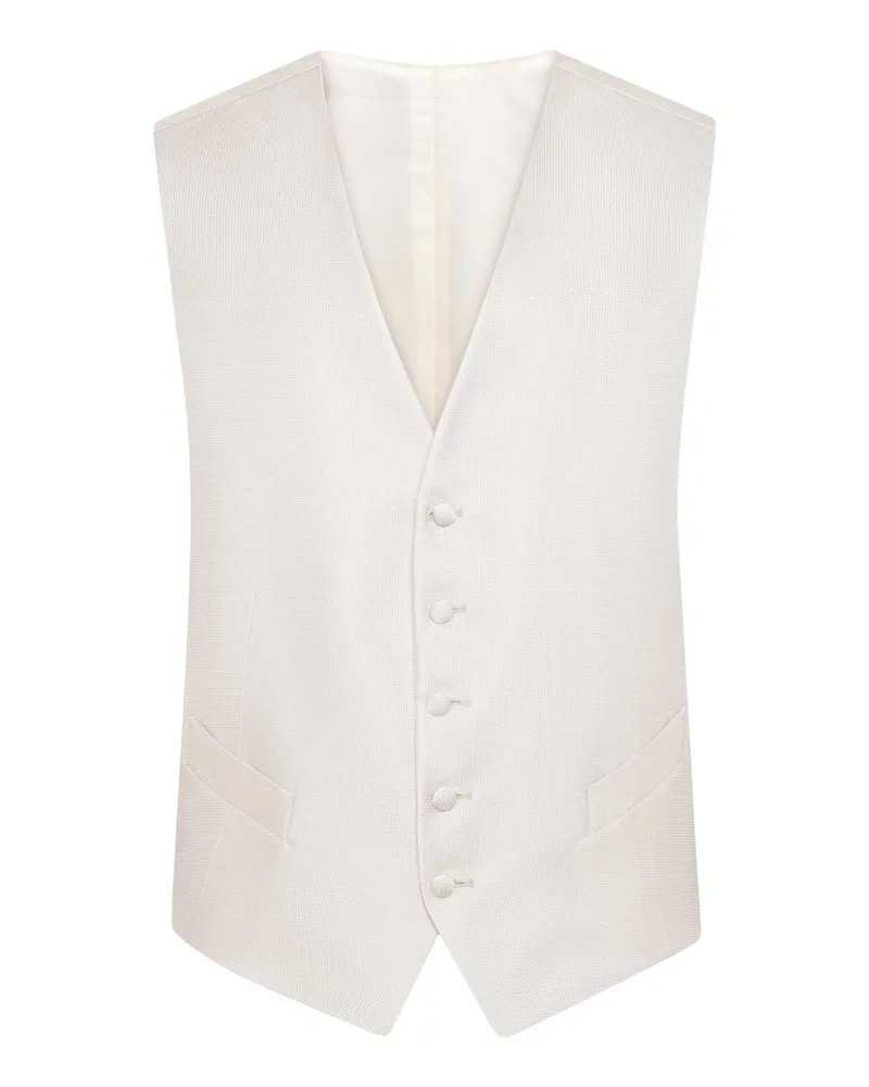 Sartoria Latorre Anzugweste aus Seide mit V-Ausschnitt in Beige