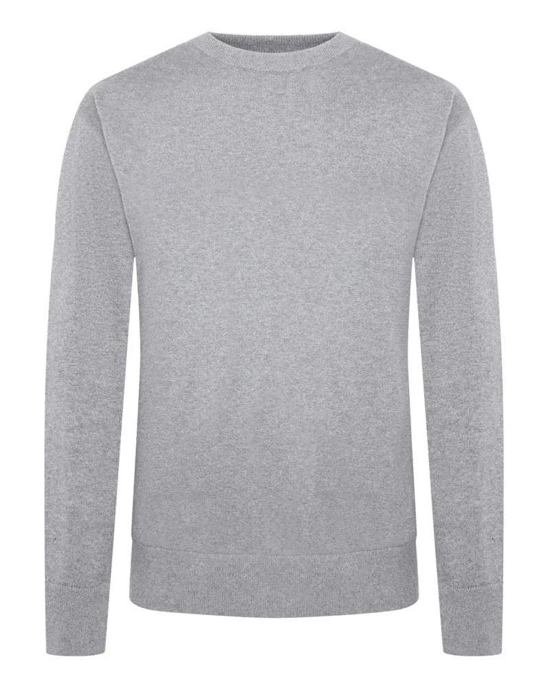 Drykorn Rundhals-Pullover aus einem Baumwolle-Schurwolle-Mix in Grau