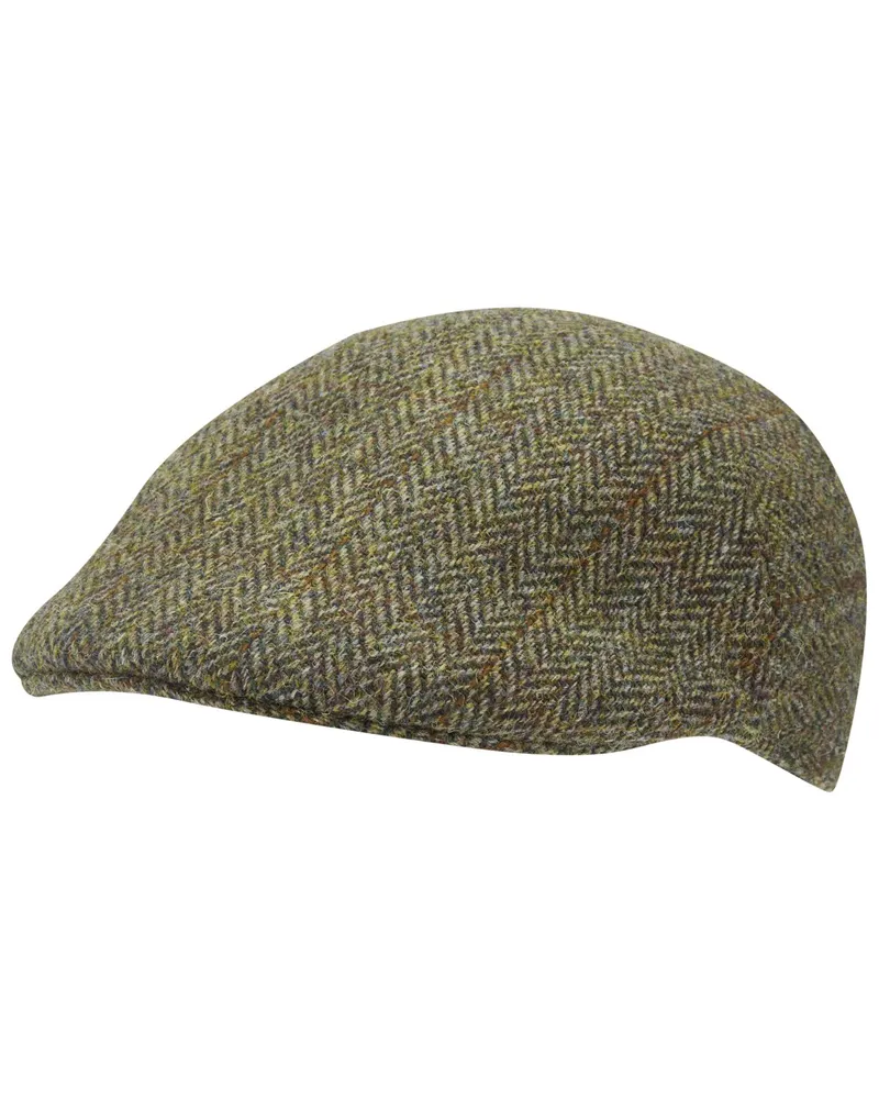 Wellington of Bilmore Gefütterte Schiebermütze Henry mit Fischgrätmuster in Oliv