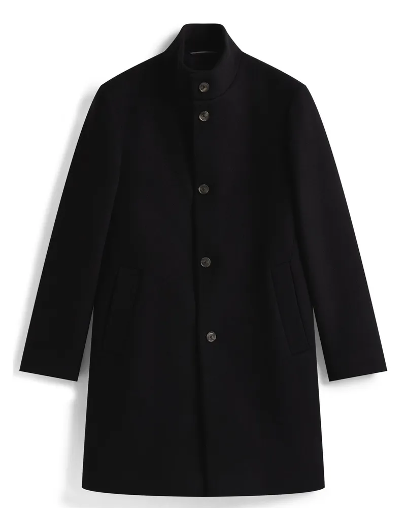 Tommy Hilfiger Kurzmantel aus einem Woll-Mix mit Stehkragen, Regular Fit in Schwarz
