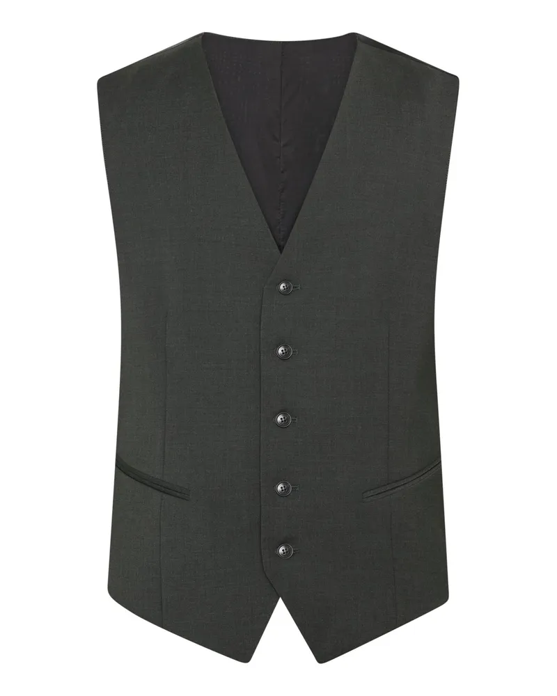 Tiger of Sweden Anzugweste aus einem Woll-Stretch-Mischgewebe, Slim Fit in Oliv