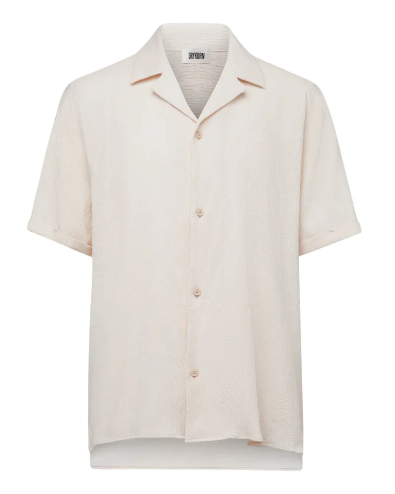 Drykorn Casual-Kurzarmhemd mit dezenter Jaquard-Struktur in Natur