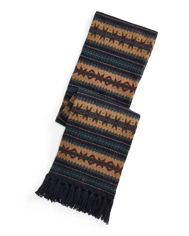 Ralph Lauren Schal aus Wolle mit Norweger-Muster in Multicolor