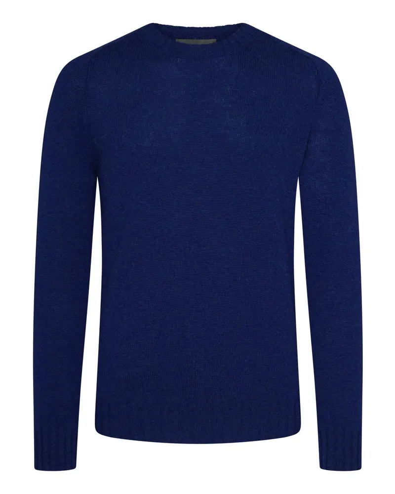 Ferrante Softer Rundhalspullover aus feiner Merinowolle in Blau